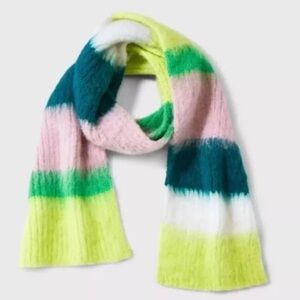 A New Day Women’s Striped Brushed Scarf-Green Striped(24)